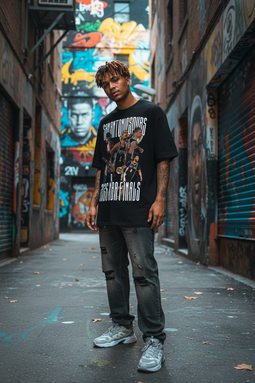 2026 NBA FINALS Spurs X ELINE Oversized cotton t-shirt