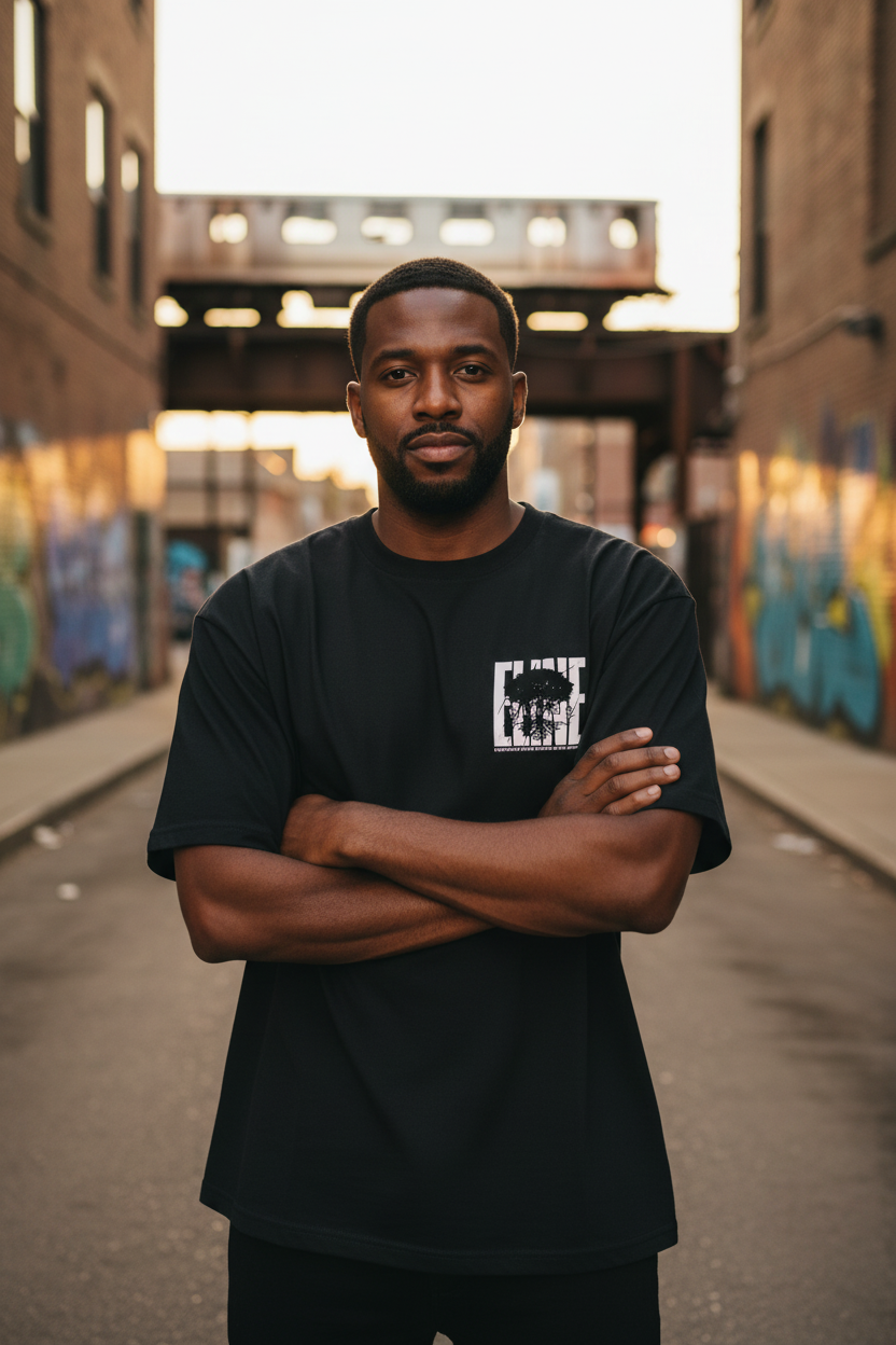 ELINE black heavyweight t-shirt